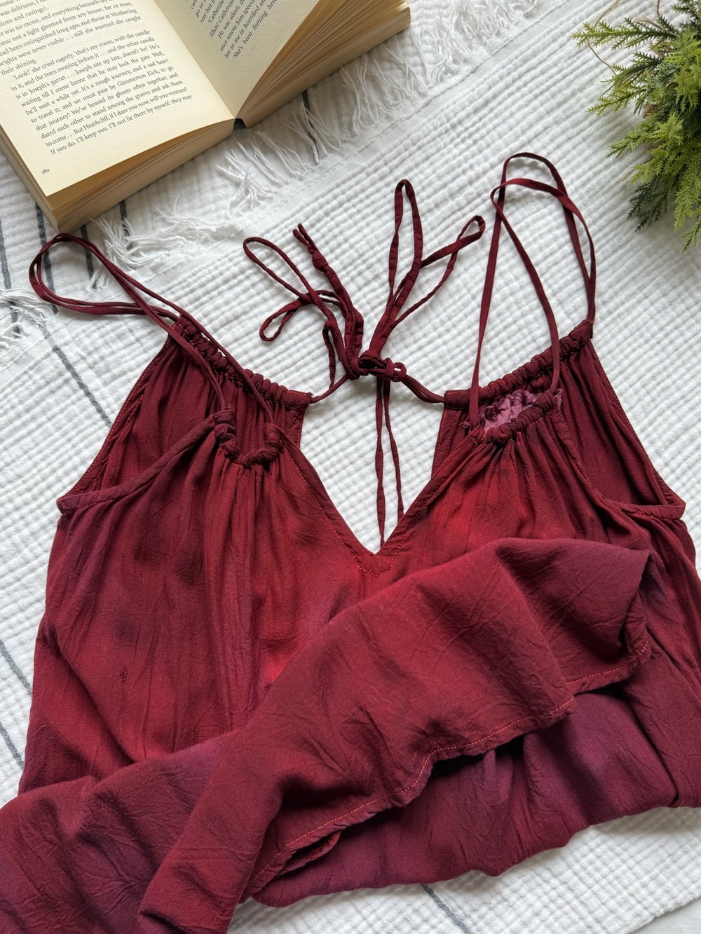 Acacia Swimwear Red Tie Dye Strappy Tank Top Cami XS Beachy Vacation - Picture 4 of 15